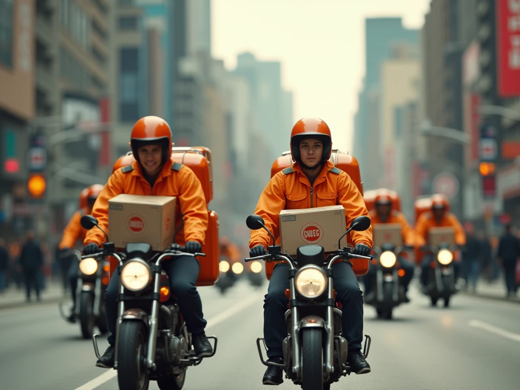 Courier team at work